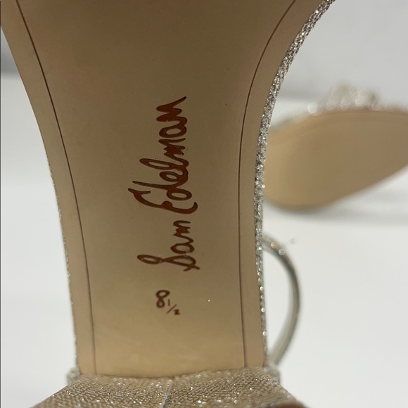 New Sam Edelman Yaro Block Heel Sandal in Metallic Sparkle Size 8.5 - Picture 9 of 9